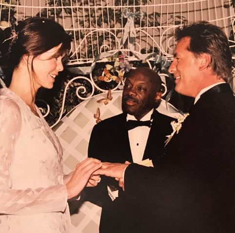 Grace Johnson's parents, Don Johnson, and Kelly Phleger, during their wedding.